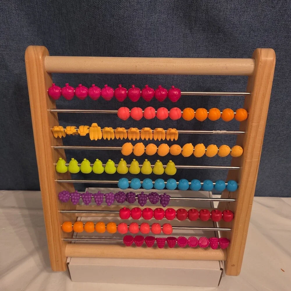 B. Toys Two-Ty Fruity Wooden Abacus Toy Textured Fruit Counting Math Board